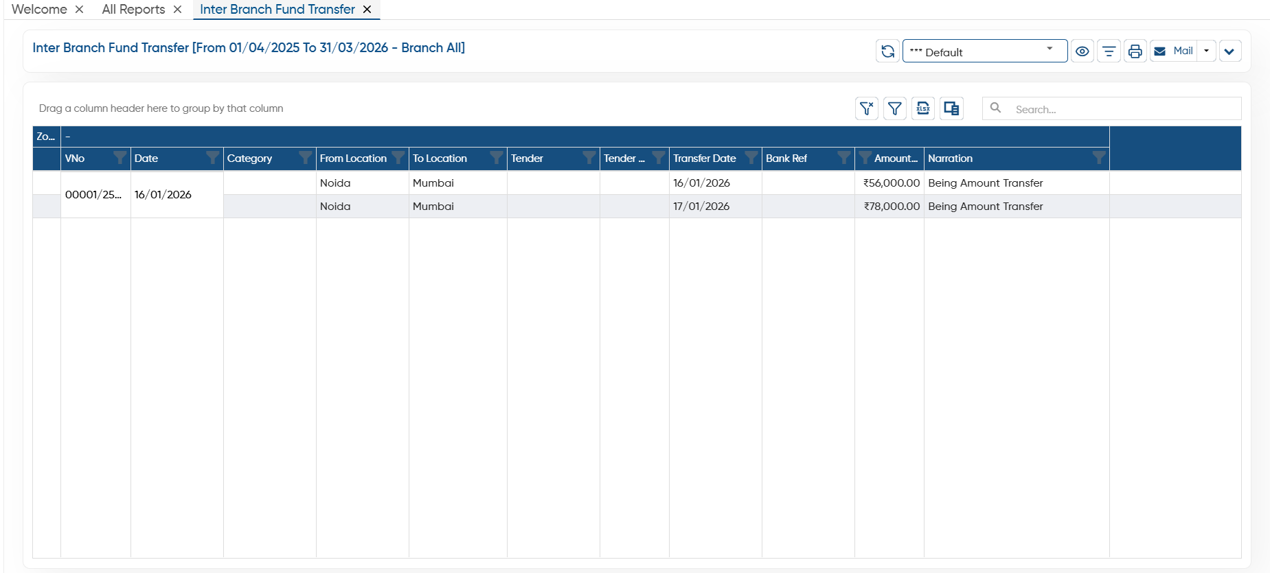 Inter Branch Fund Transfer