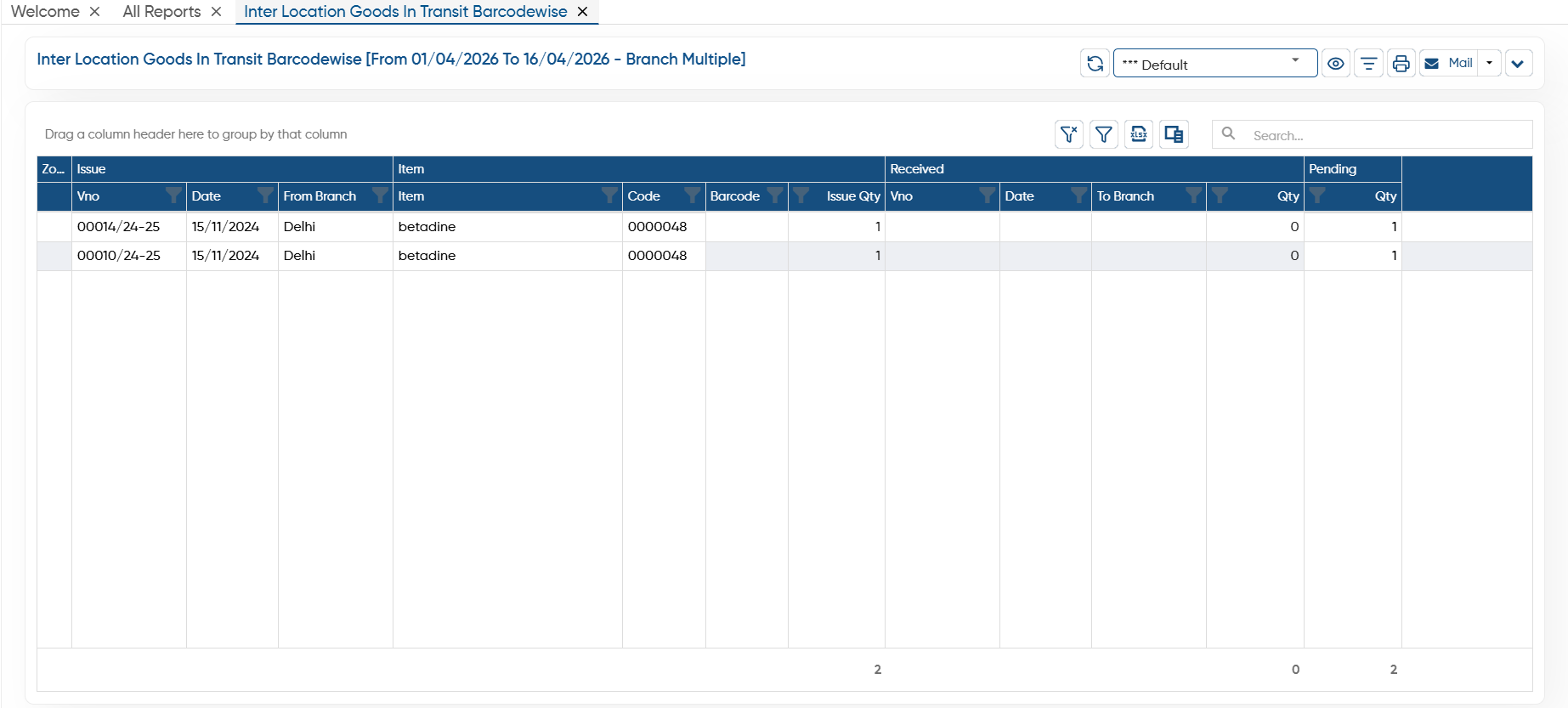 Inter Location Goods In Transit Barcodewise