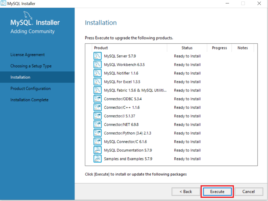 My SQL Installation