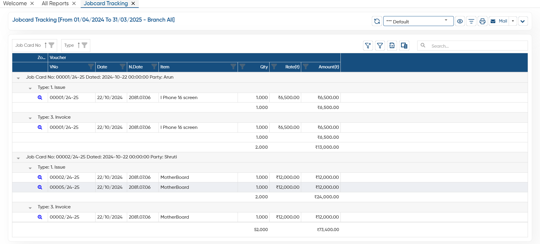 Jobcard Tracking